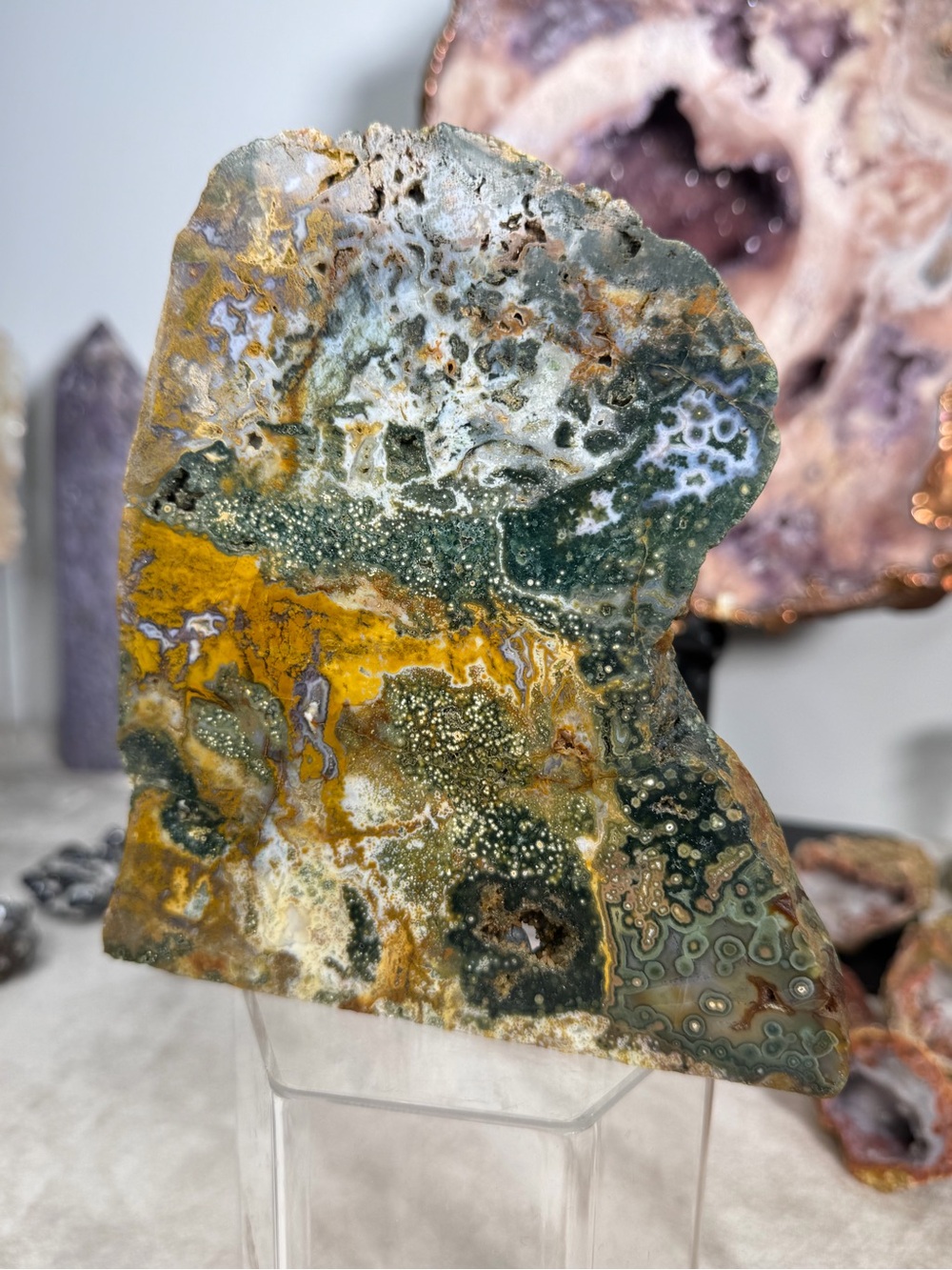 River Jasper Free Standing Slab — Indonesia 6 1/2 x 6” - Picture 3 of 8